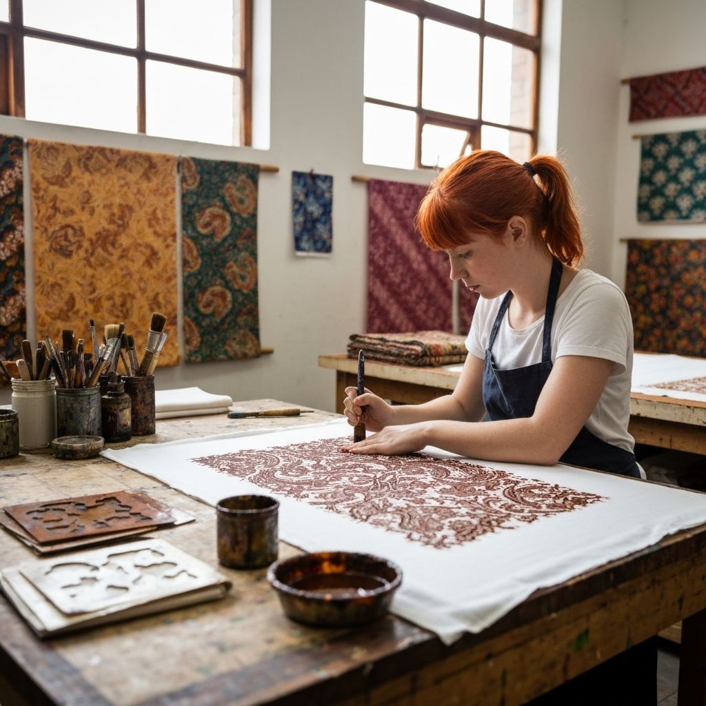 Artisan crafting batik